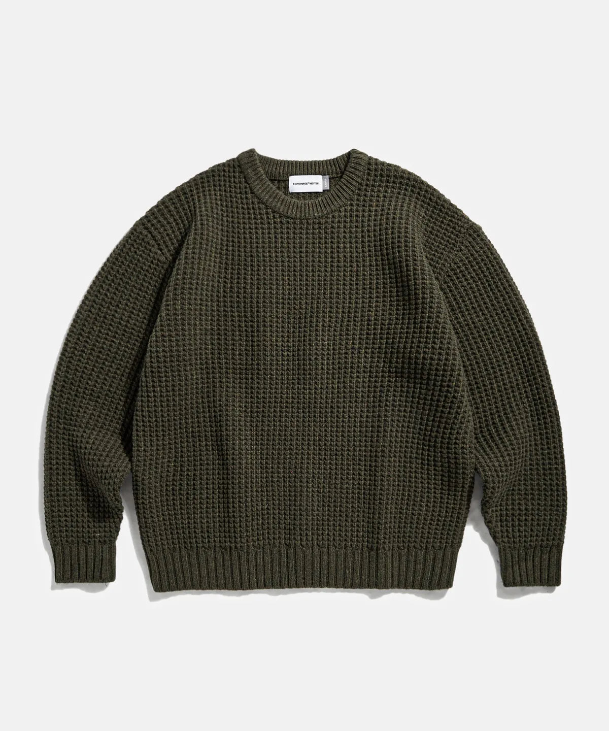 Espionage Heavyweight Waffle Knit Sweater - Olive