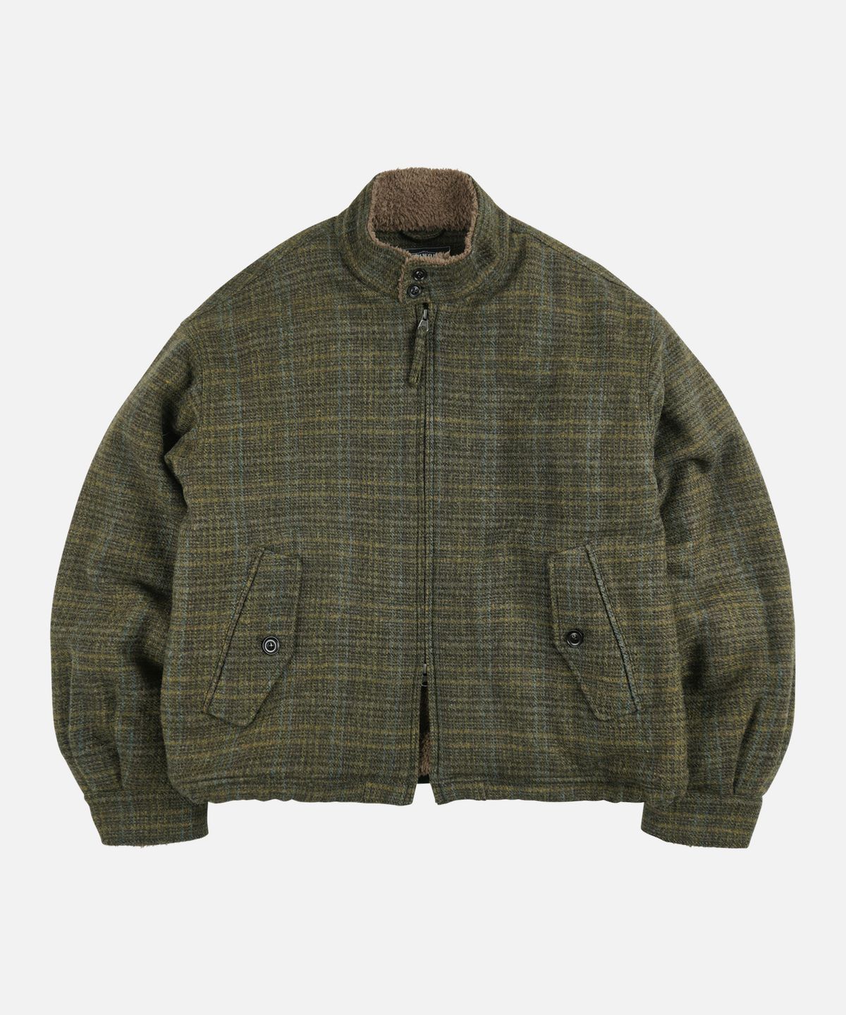 FrizmWorks Fluffy Wool Harrington Jacket - Seaweed