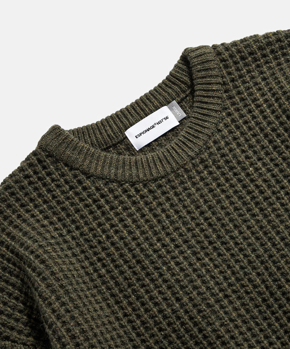 Espionage Heavyweight Waffle Knit Sweater - Olive