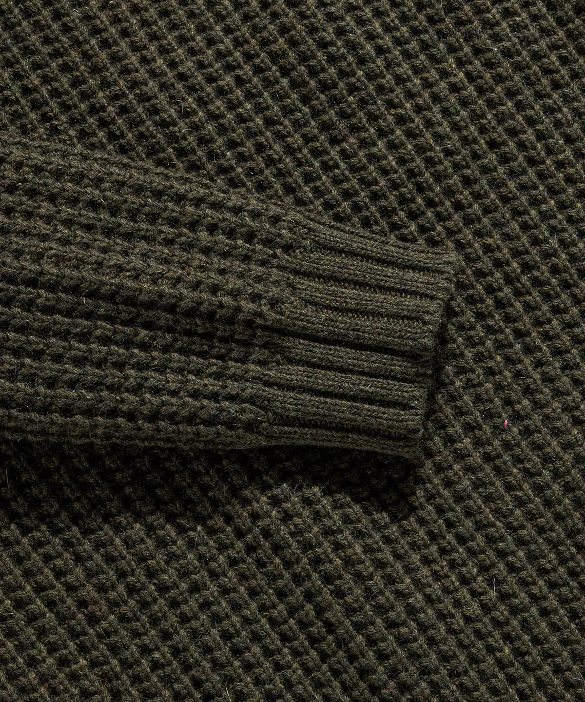 Espionage Heavyweight Waffle Knit Sweater - Olive