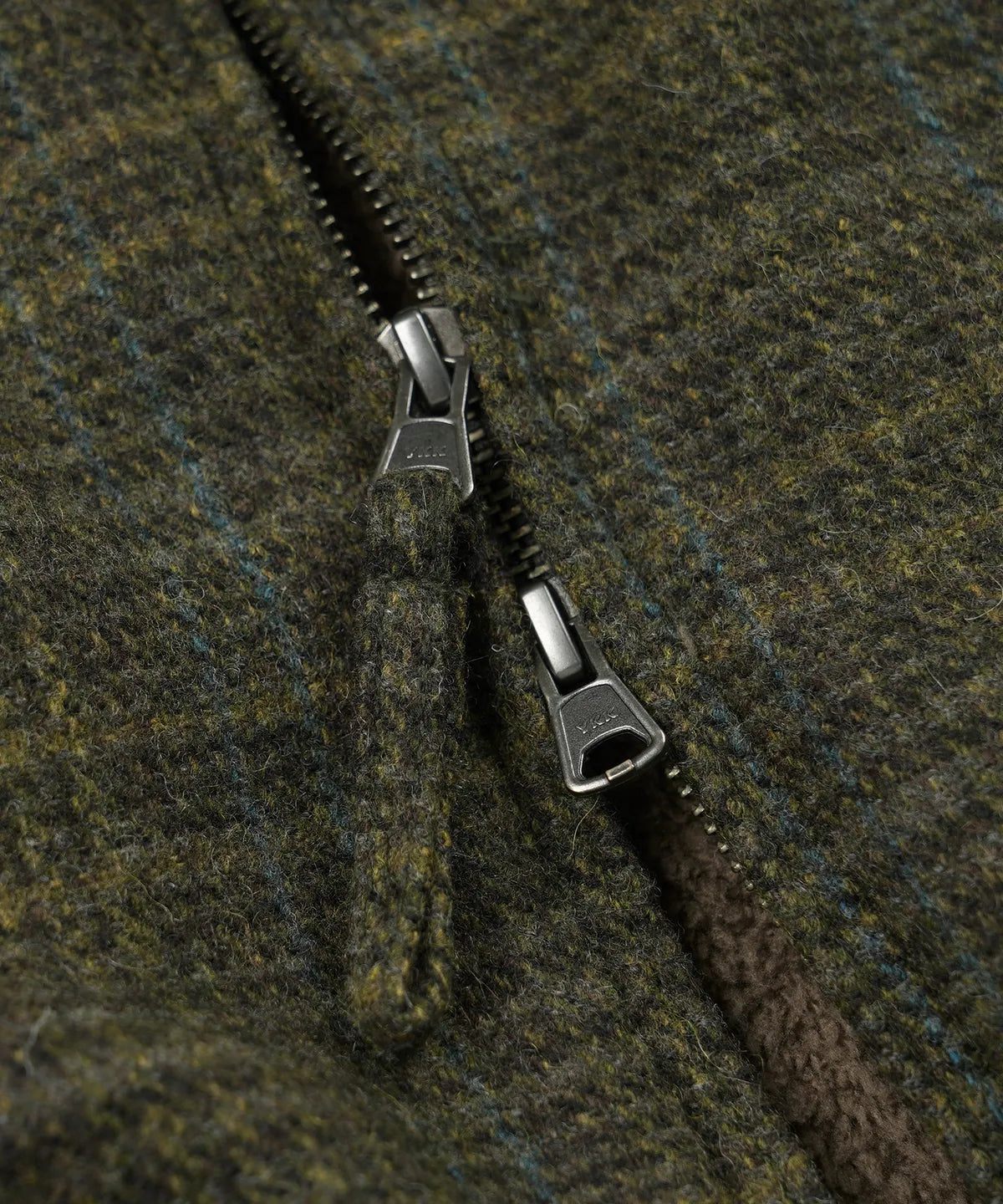 FrizmWorks Fluffy Wool Harrington Jacket - Seaweed