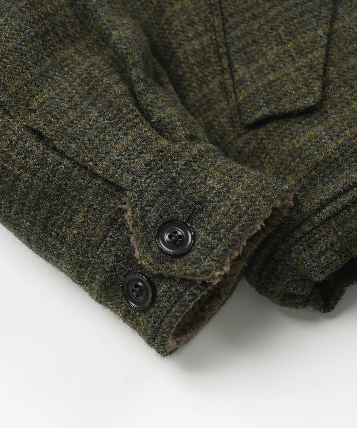 FrizmWorks Fluffy Wool Harrington Jacket - Seaweed