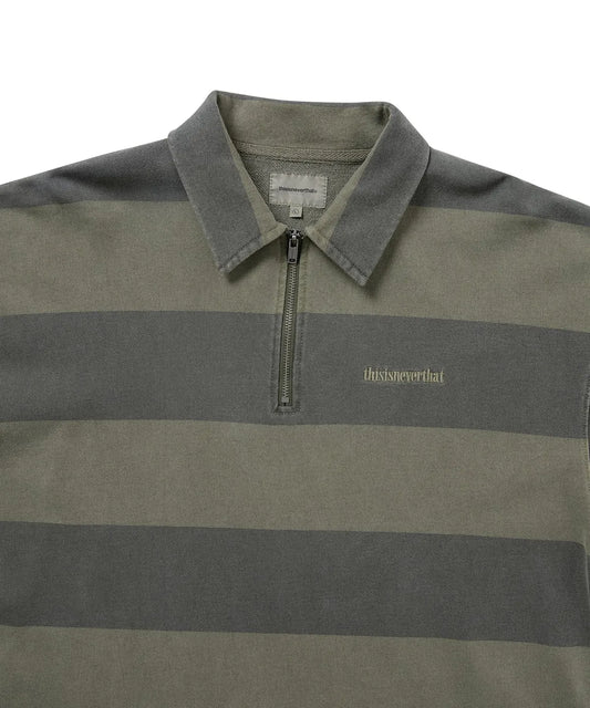 thisisneverthat Half Zip Polo Sweatshirt - Mud