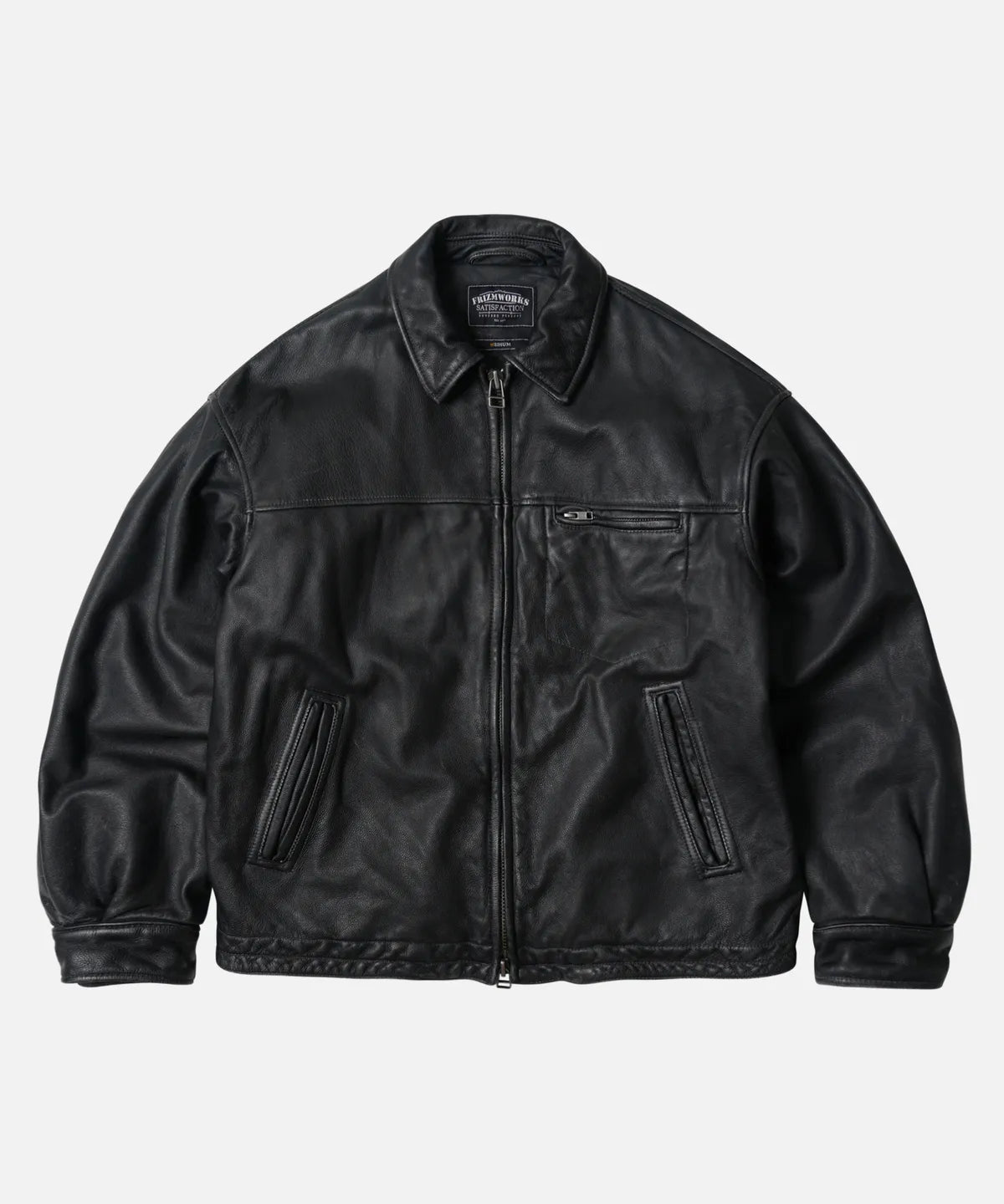 FrizmWorks Destroyed Cow Leather Jacket - Black