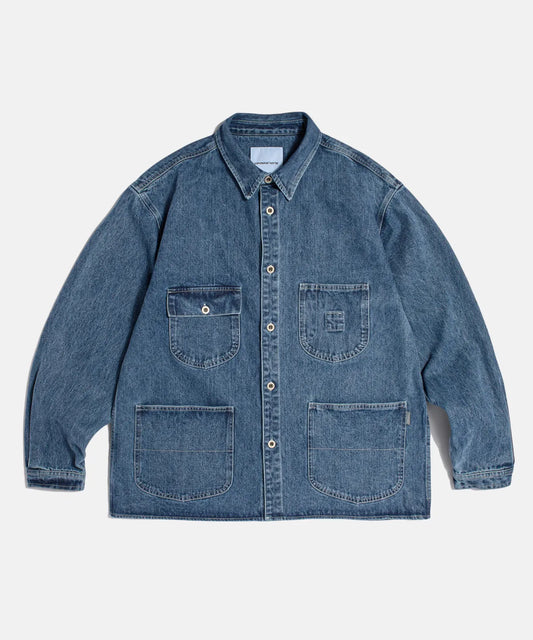 Espionage Denim Coverall Shirt Jacket - Washed Indigo