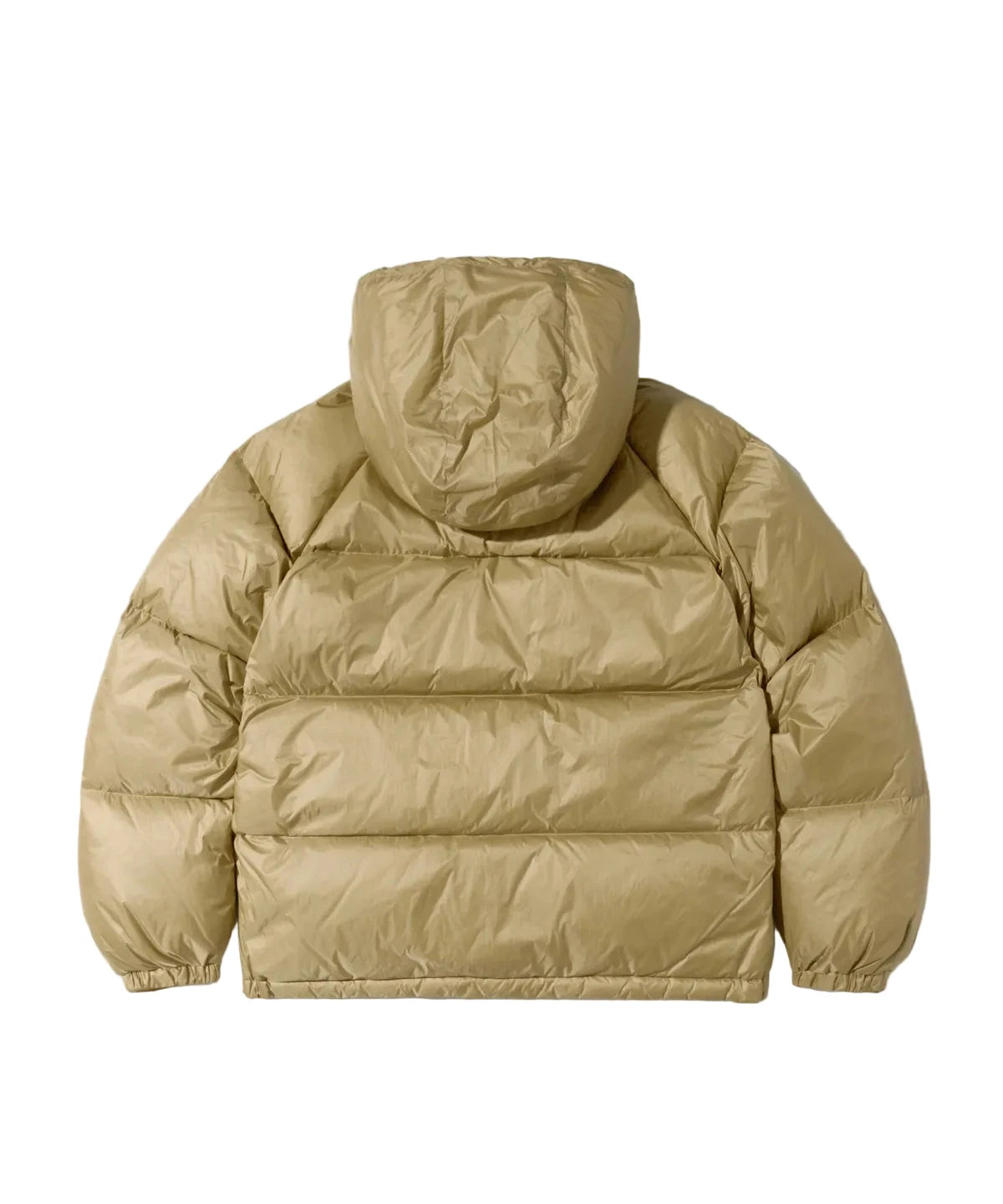Beige puffer jacket on a white background