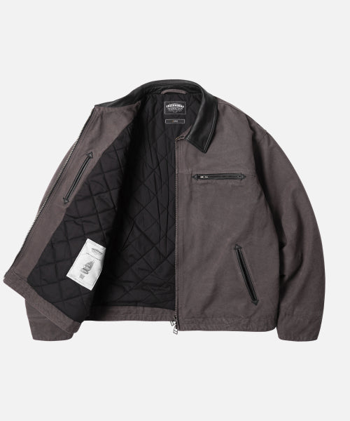 FrizmWorks Heavy Canvas Destroyed Work Jacket - Mud