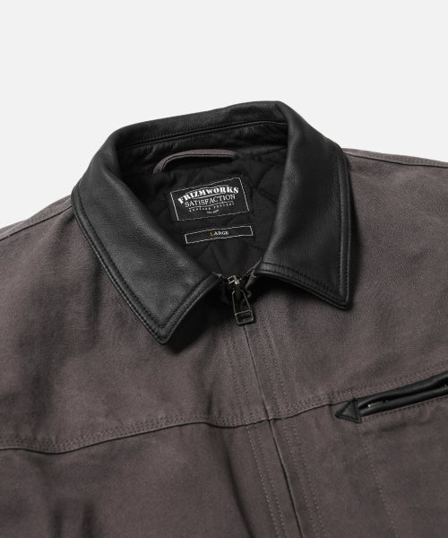 FrizmWorks Heavy Canvas Destroyed Work Jacket - Mud