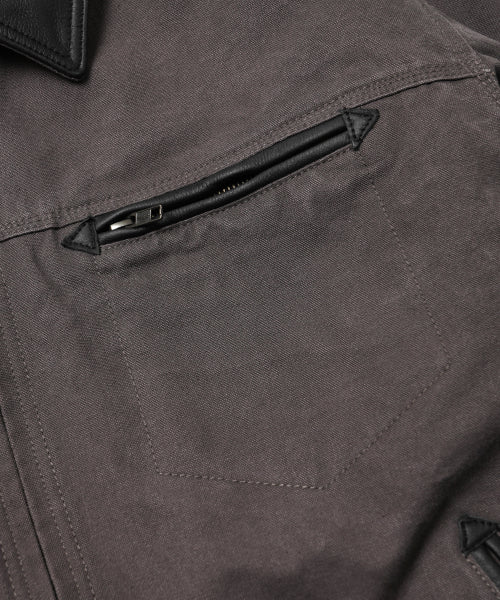 FrizmWorks Heavy Canvas Destroyed Work Jacket - Mud