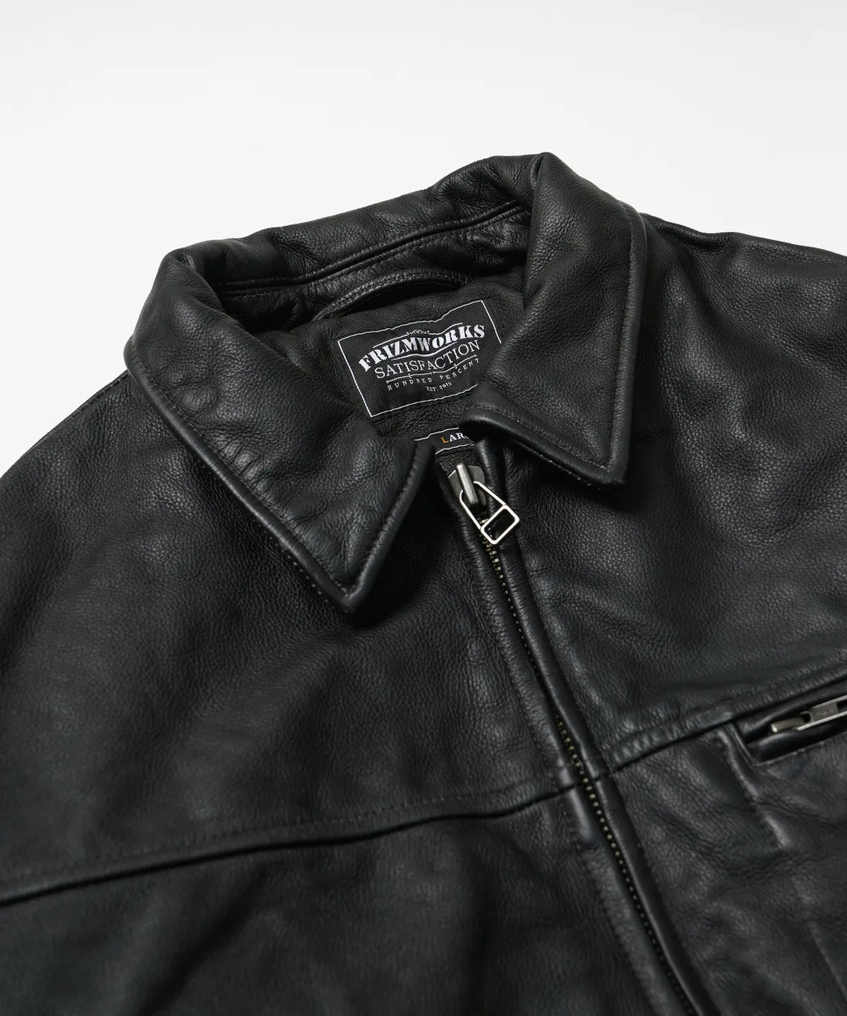 FrizmWorks Destroyed Cow Leather Jacket - Black