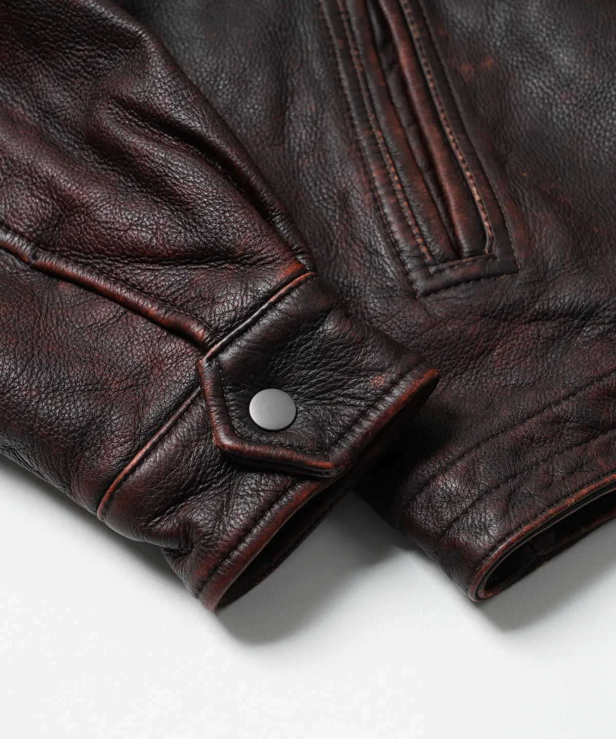 FrizmWorks Destroyed Cow Leather Jacket - Brown