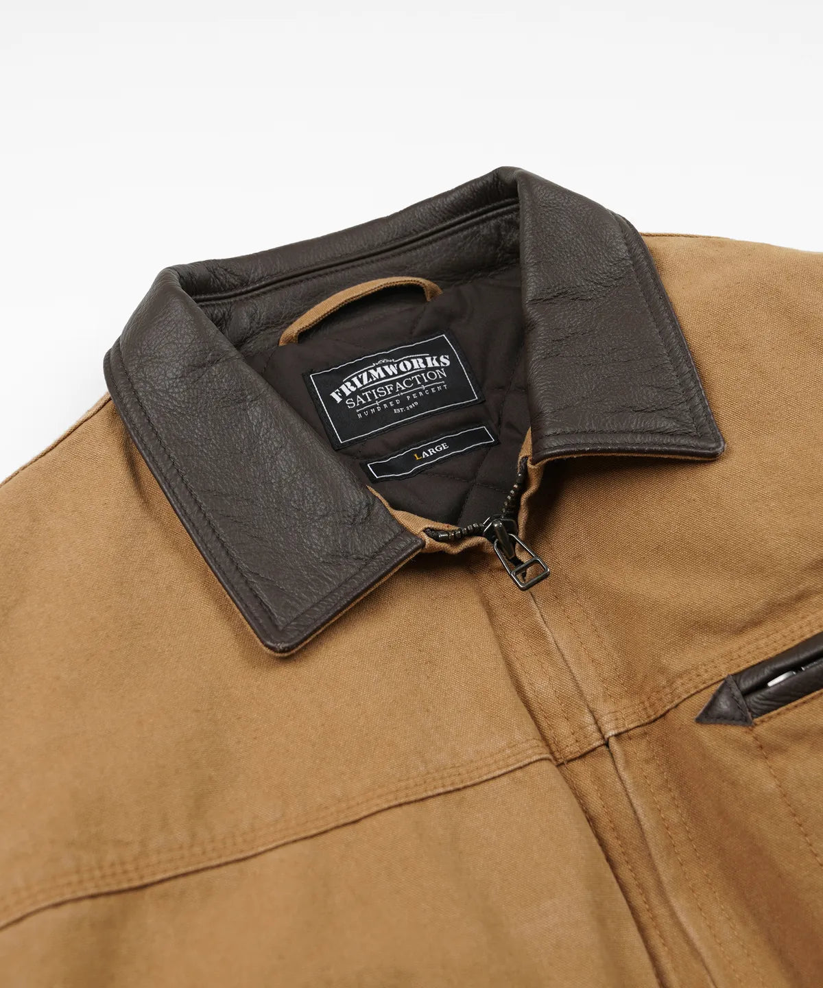 FrizmWorks Heavy Canvas Destroyed Work Jacket - Tan