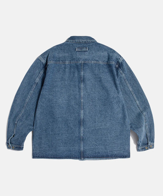 Espionage Denim Coverall Shirt Jacket - Washed Indigo