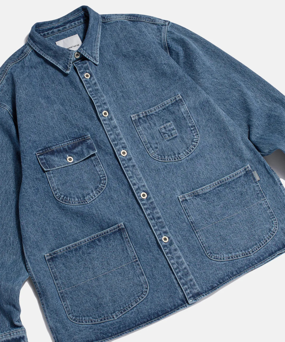 Espionage Denim Coverall Shirt Jacket - Washed Indigo