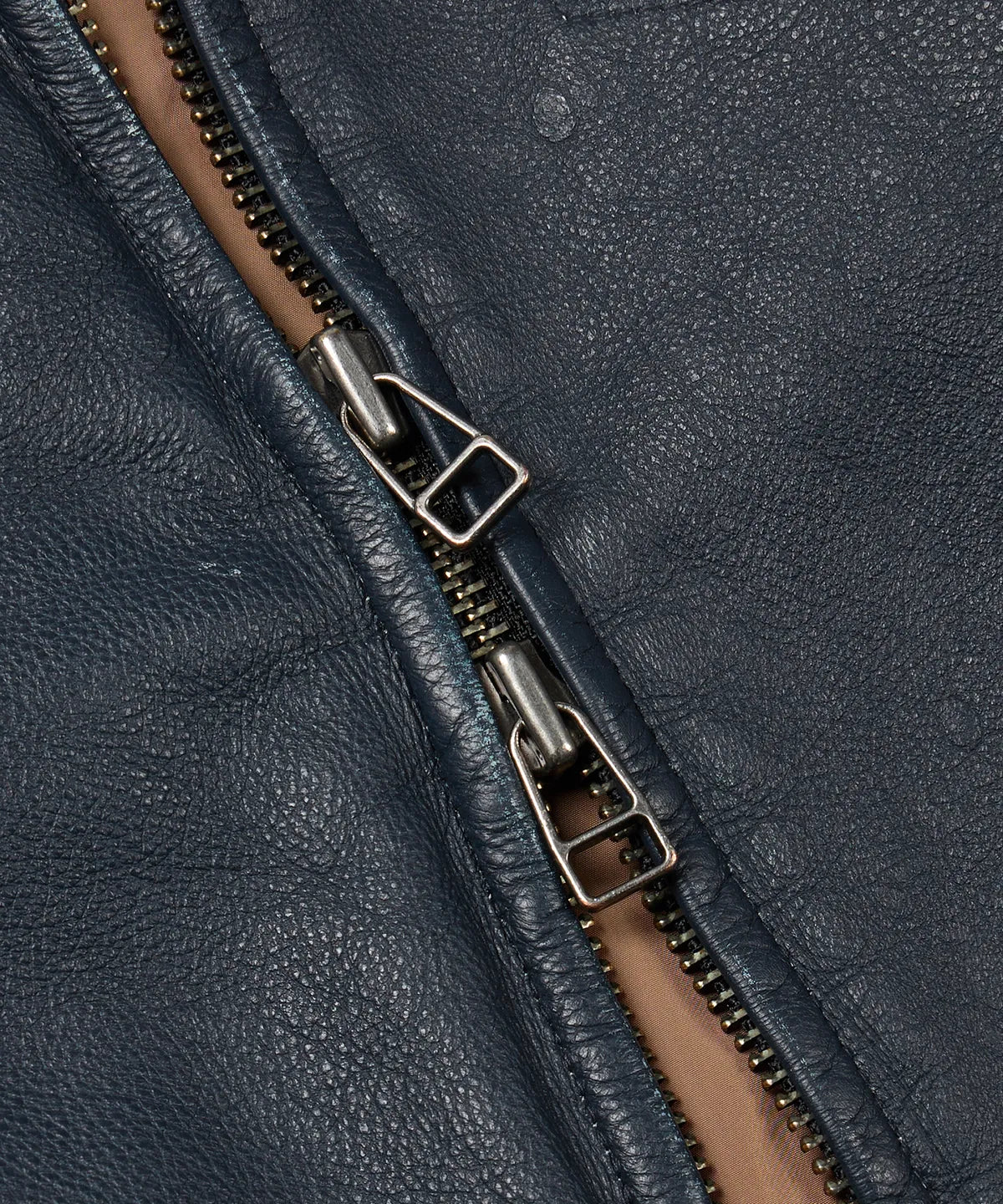 FrizmWorks Destroyed Cow Leather Jacket - Navy