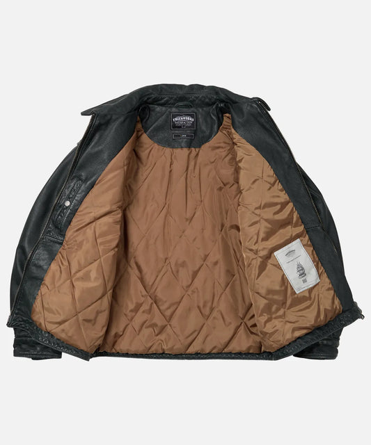FrizmWorks Destroyed Cow Leather Jacket - Olive