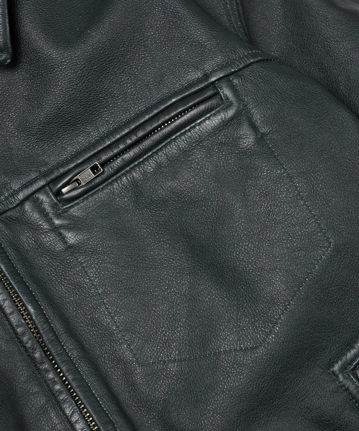 FrizmWorks Destroyed Cow Leather Jacket - Olive