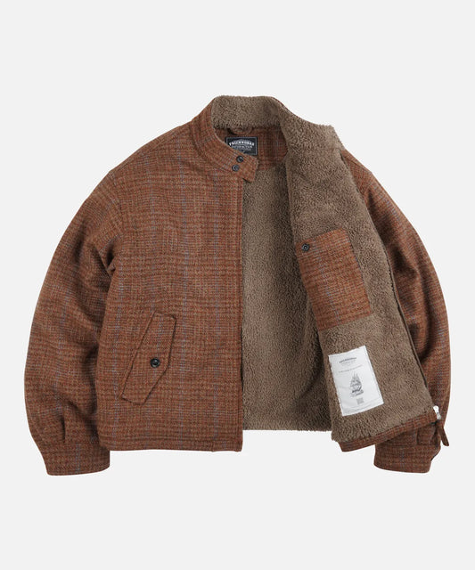 FrizmWorks Fluffy Wool Harrington Jacket - Maple