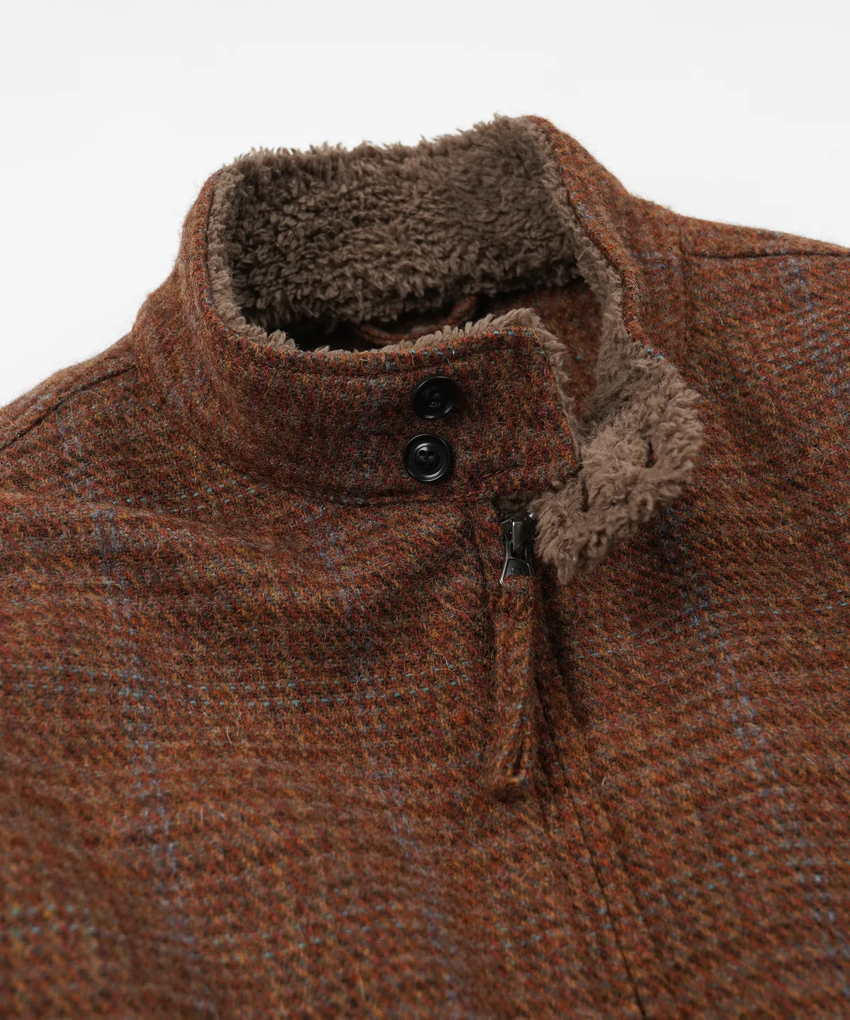 FrizmWorks Fluffy Wool Harrington Jacket - Maple