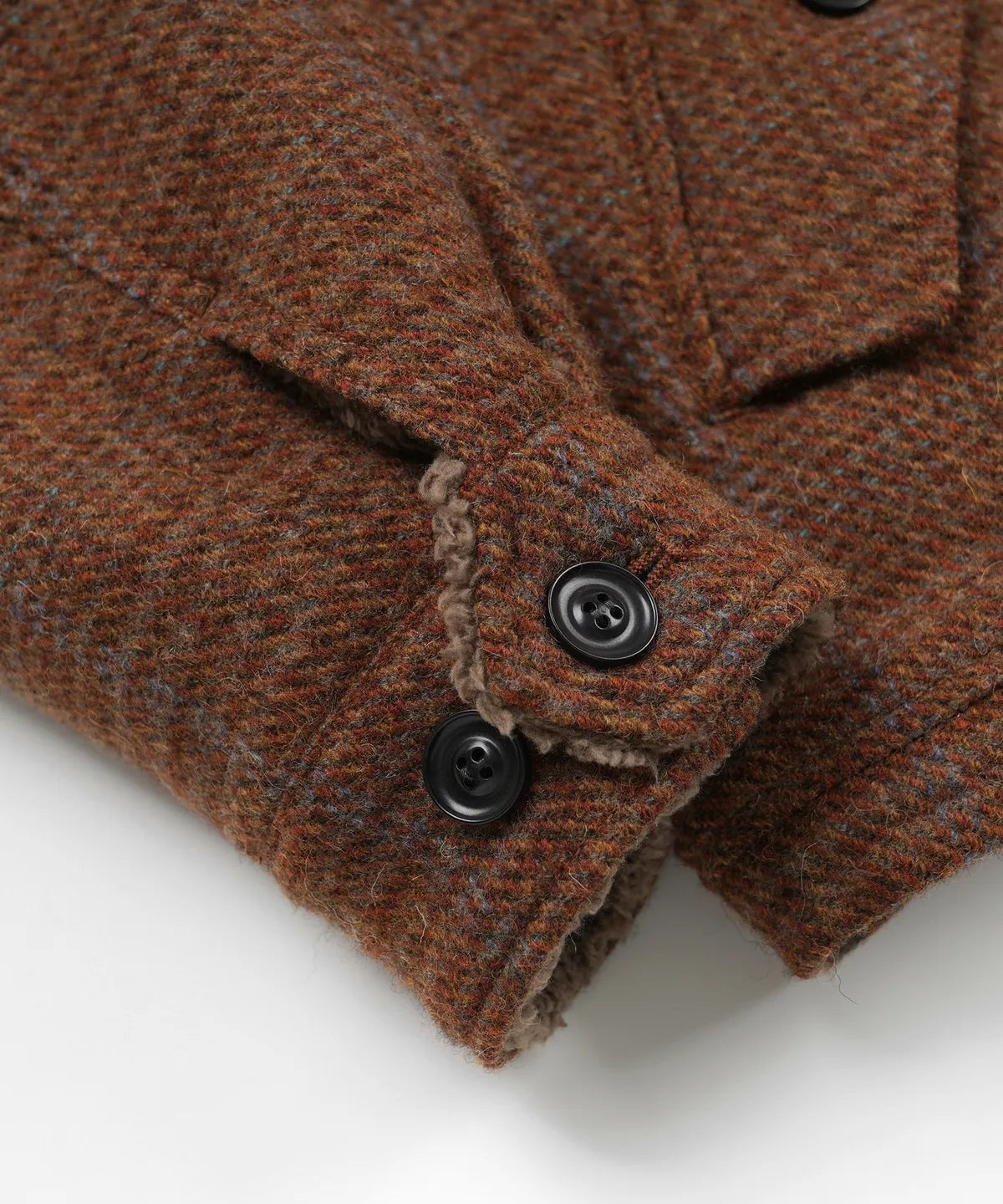 FrizmWorks Fluffy Wool Harrington Jacket - Maple